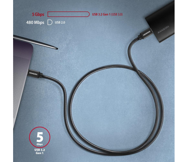 Axagon BUCM3-CM20AB SPEED USB-C 3.2 Gen 1 kabel 2 m - 1485422 - zdjęcie 8